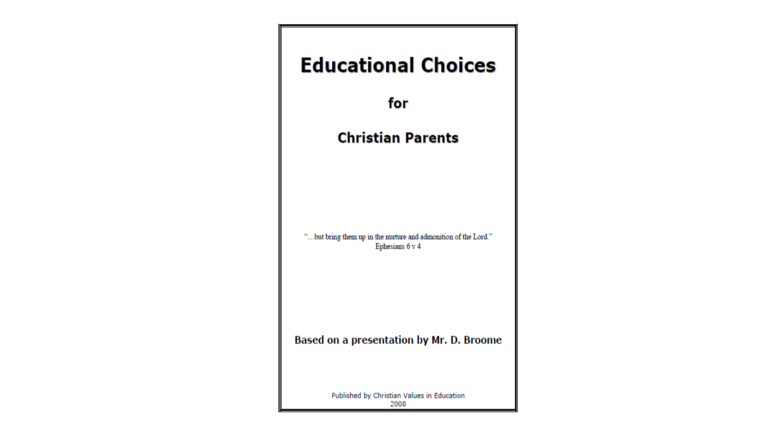 Educational choices for Christian parents